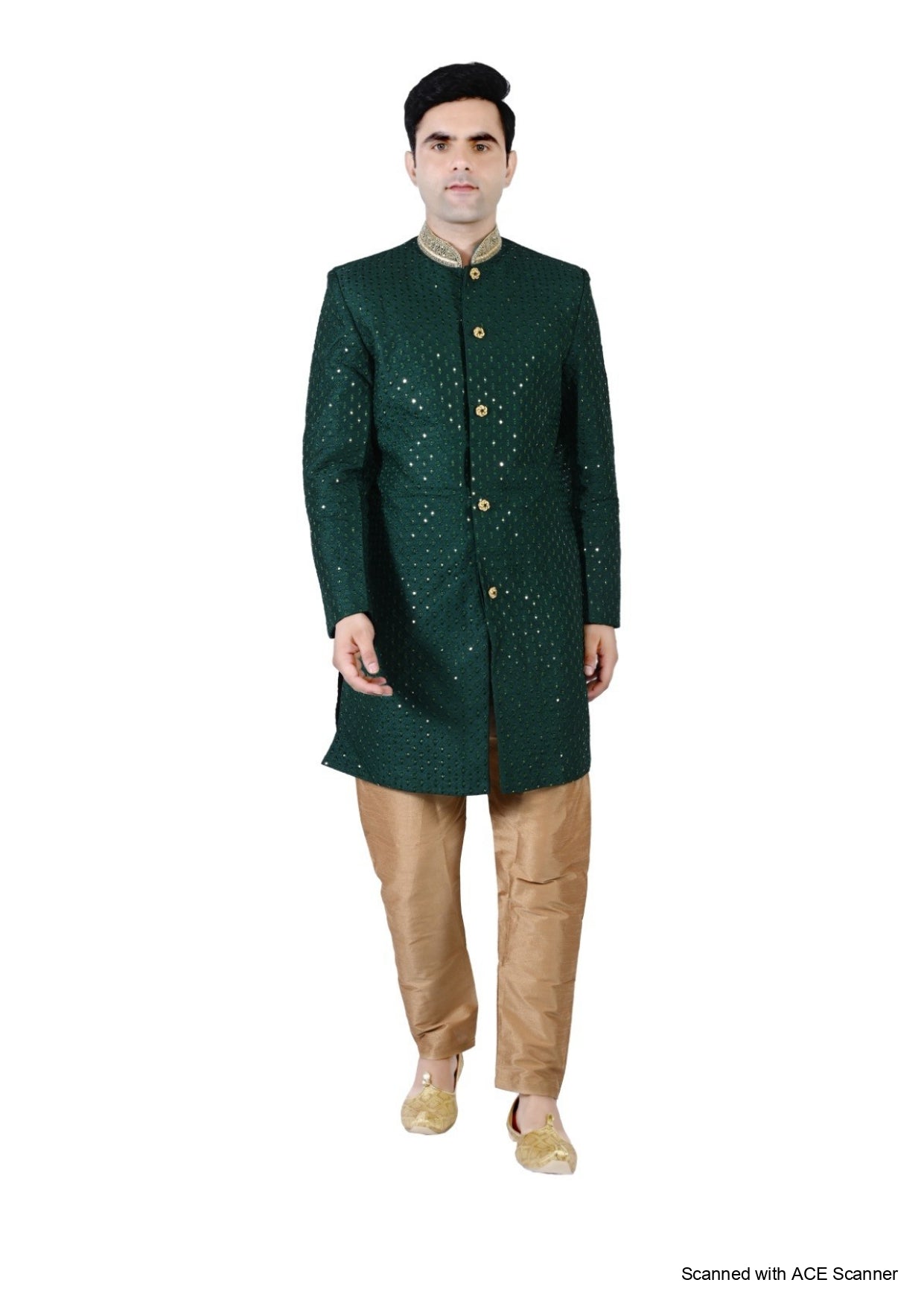 Men's Chikankari Embroidery With Sequence Indo Western Suit