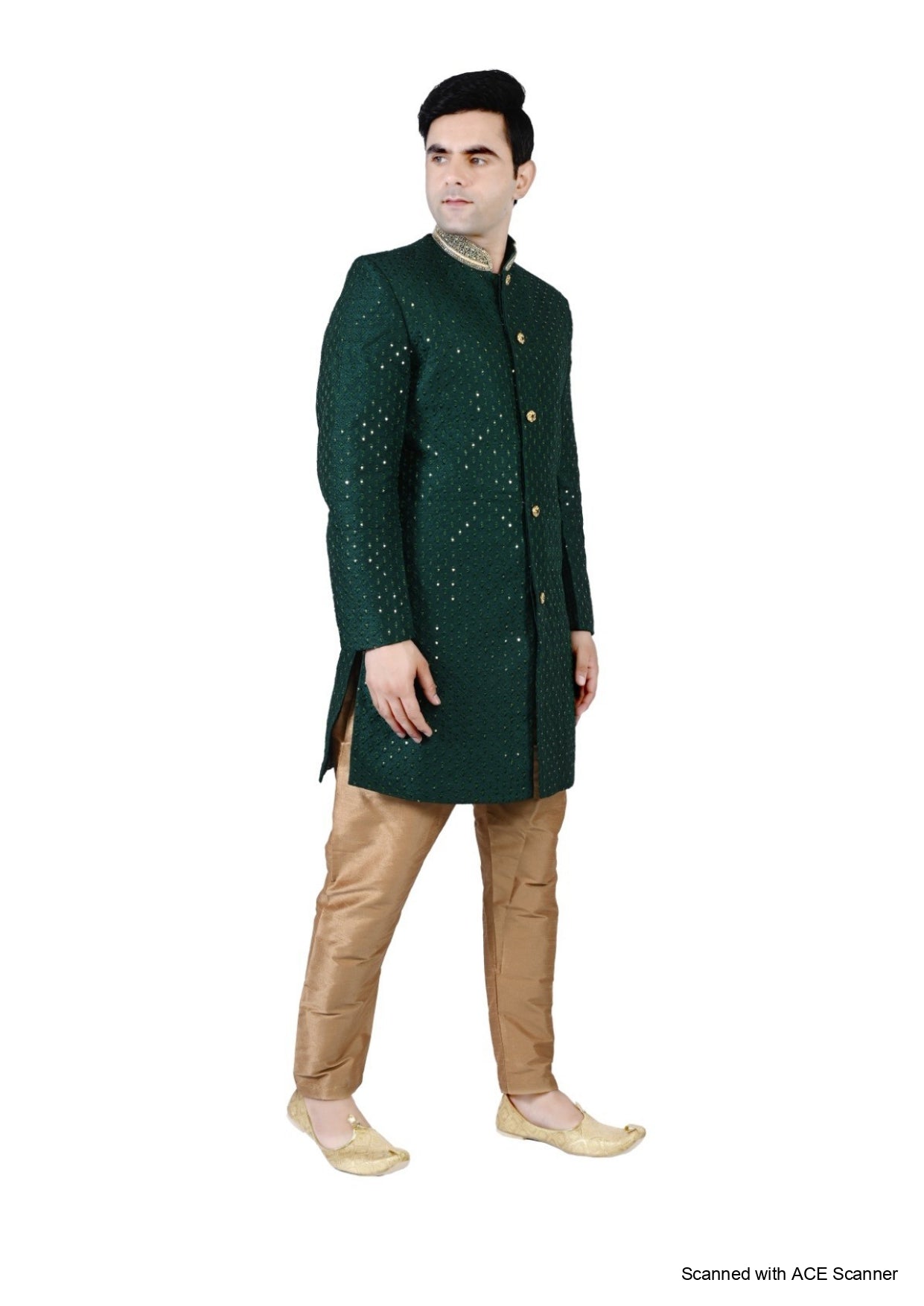 Men's Chikankari Embroidery With Sequence Indo Western Suit