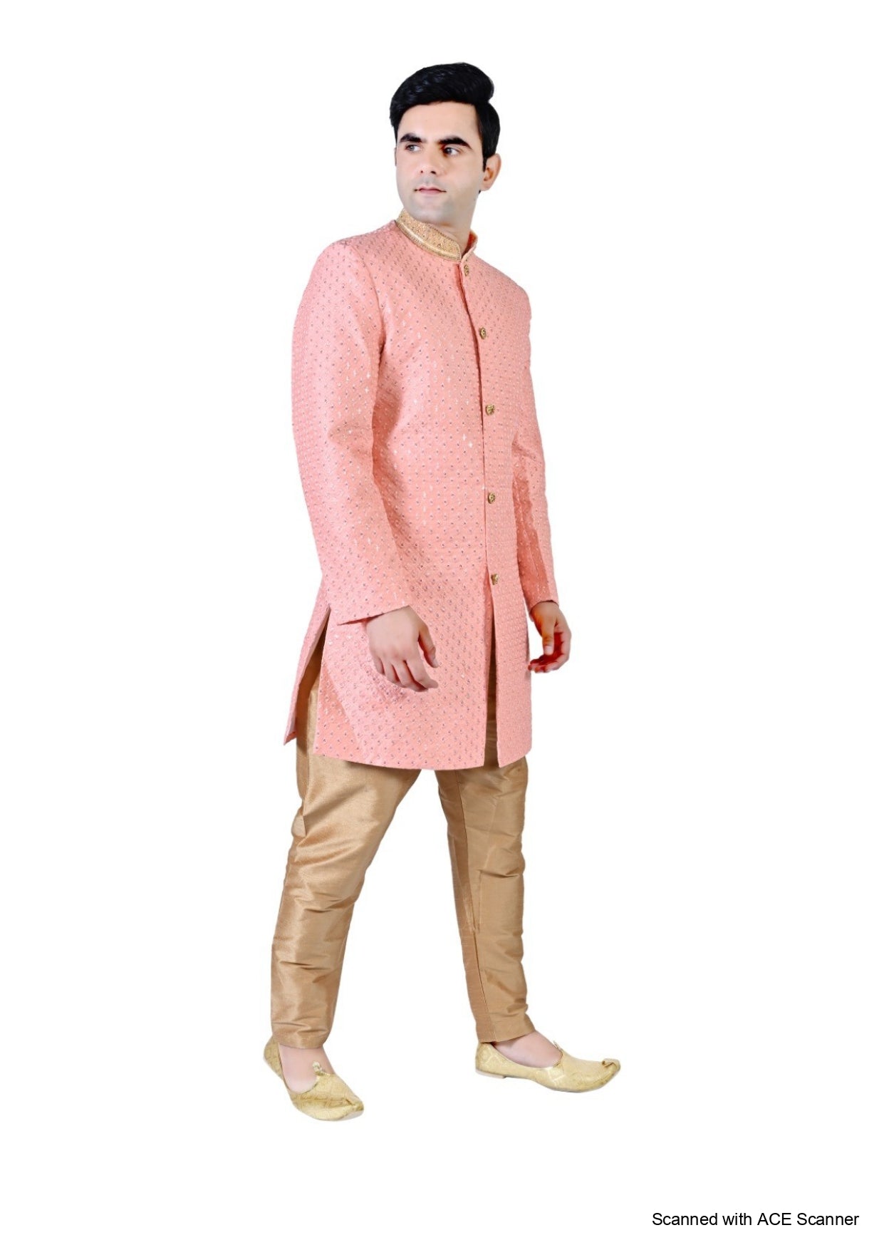 Men's Chikankari Embroidery With Sequence Indo Western Suit