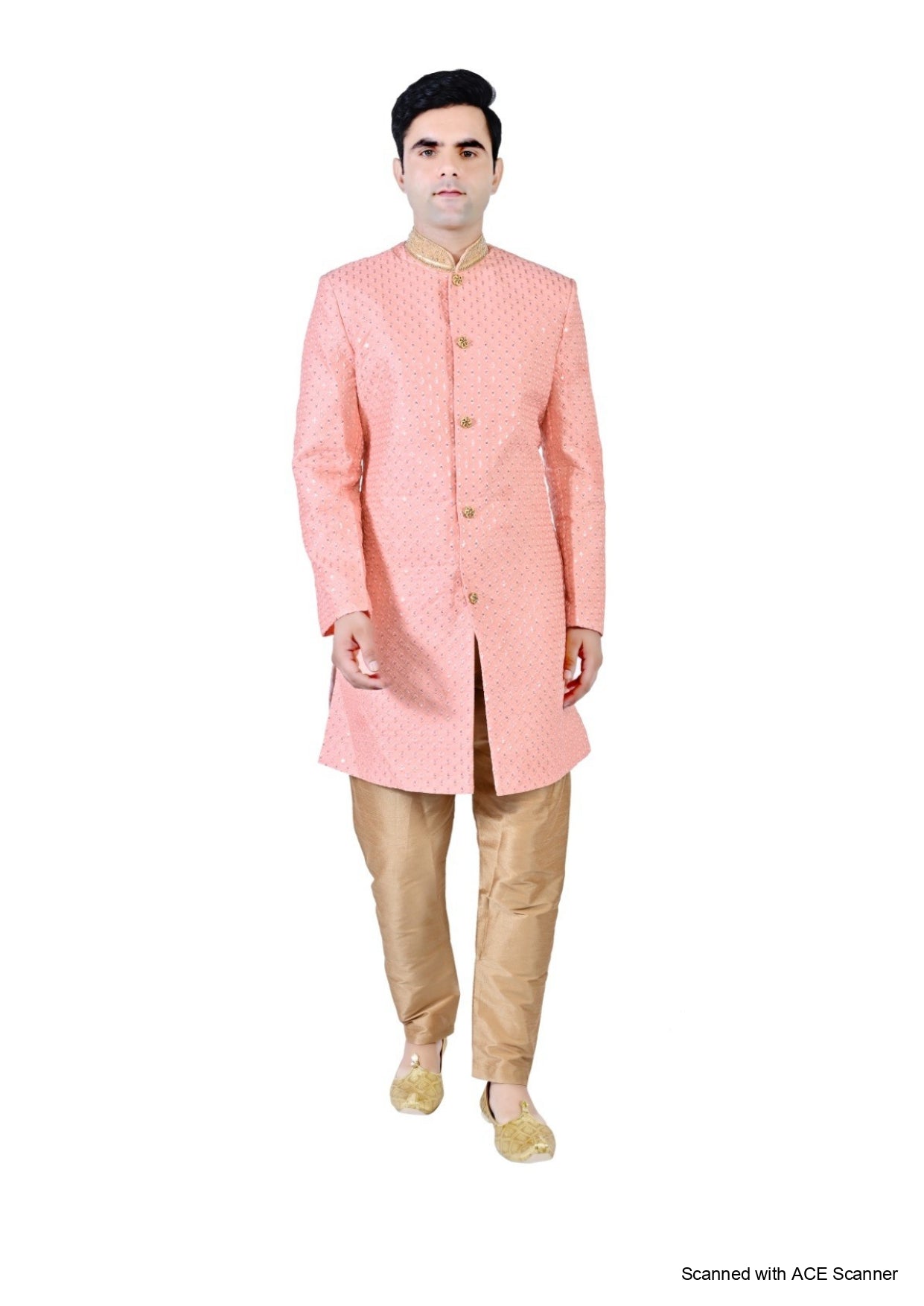 Men's Chikankari Embroidery With Sequence Indo Western Suit