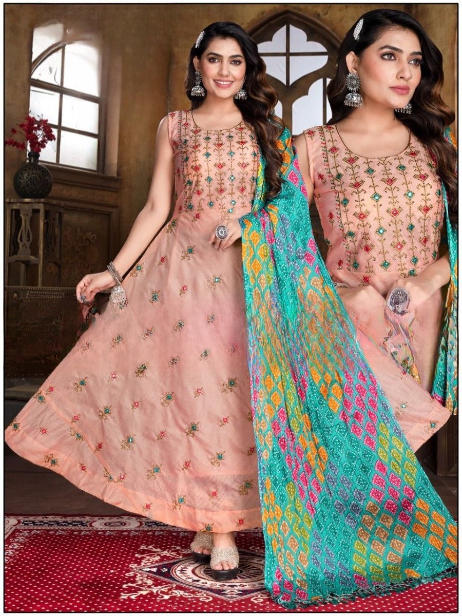 Multi Gown Chanderi