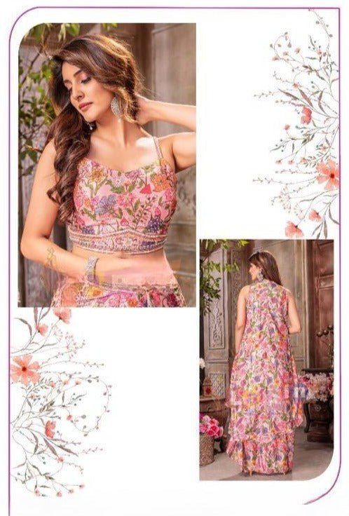 Floral Readymade Lehenga Choli With Jacket