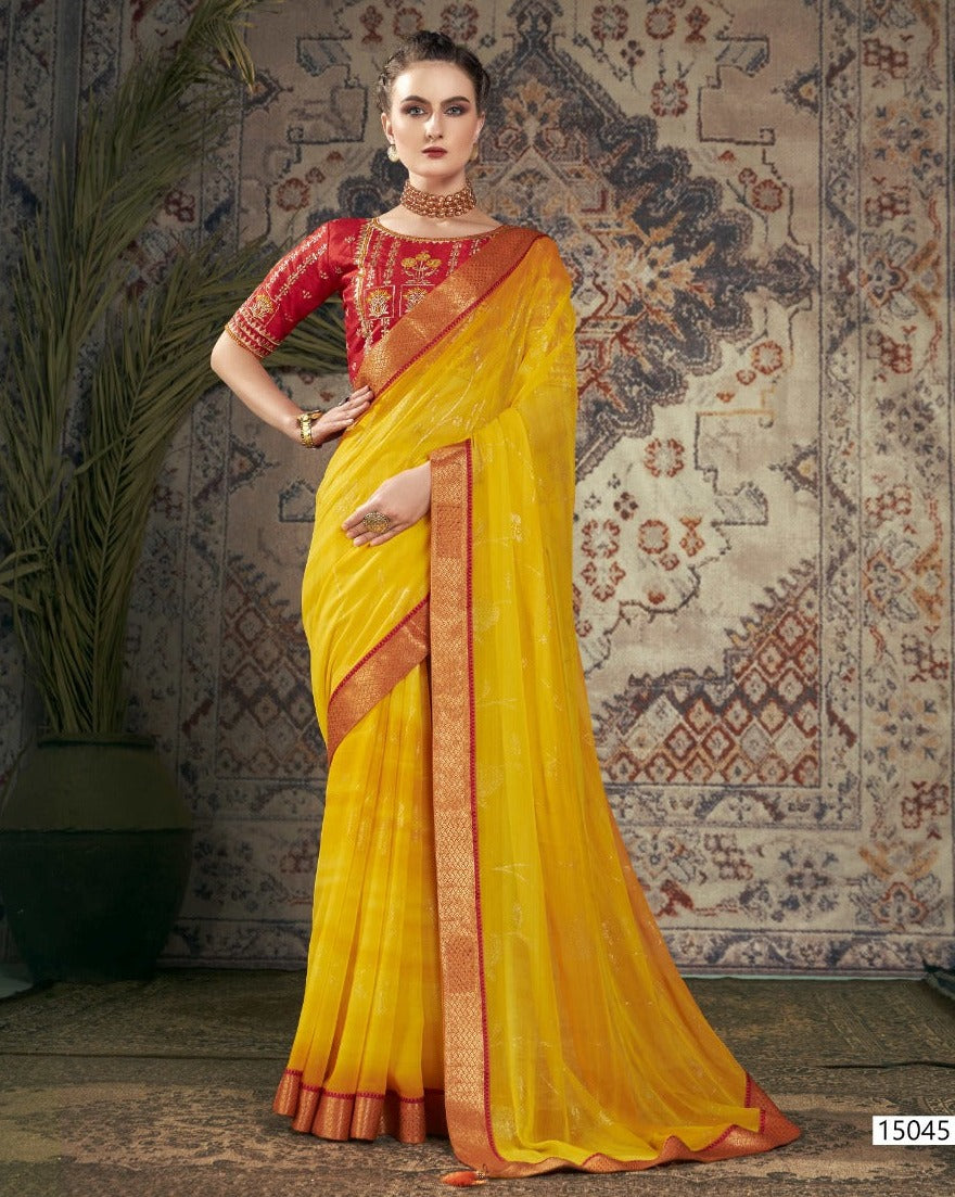 Pinky Party Wear Printed Saree